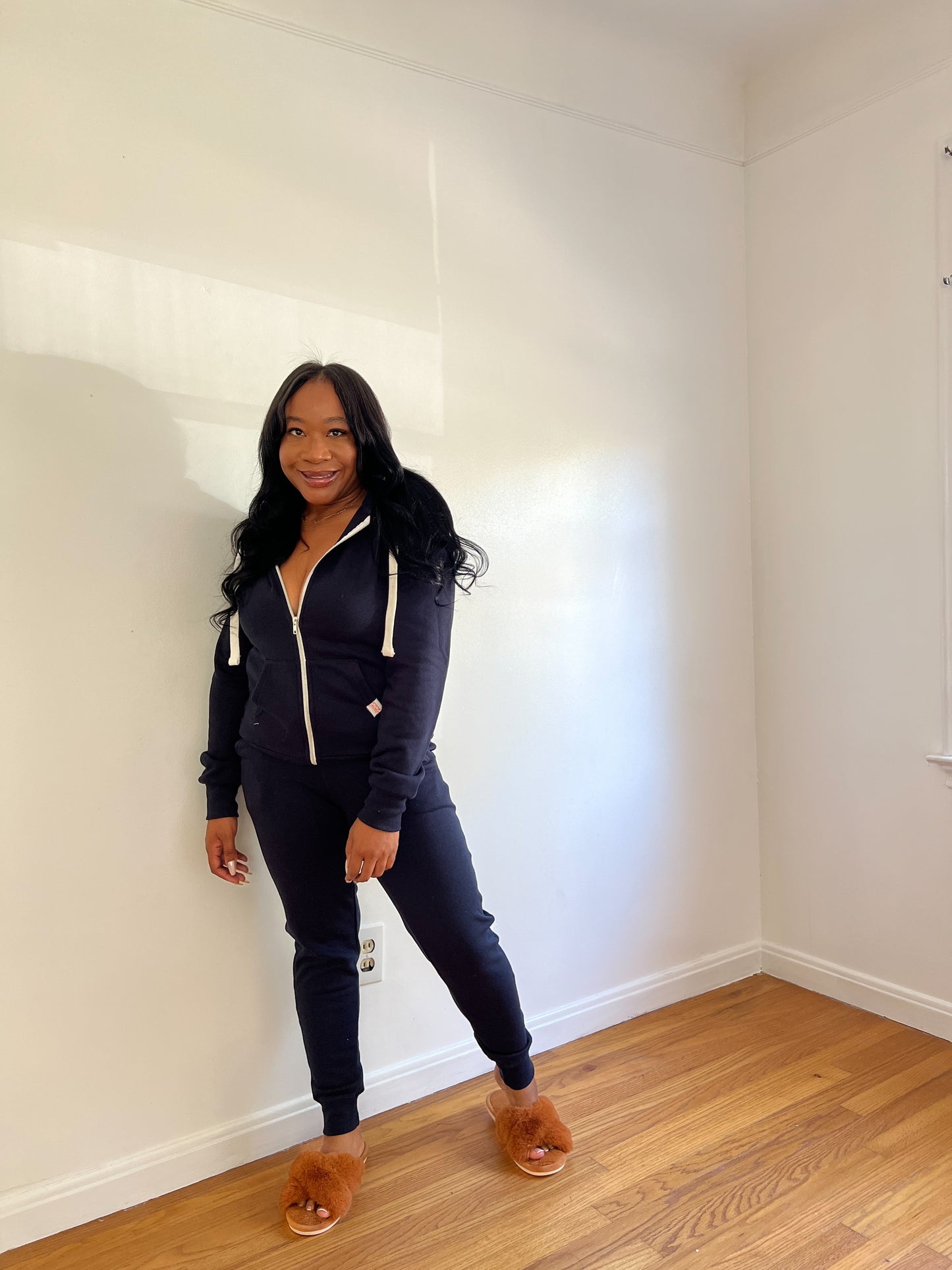 Navy Zip Up Jogger Set