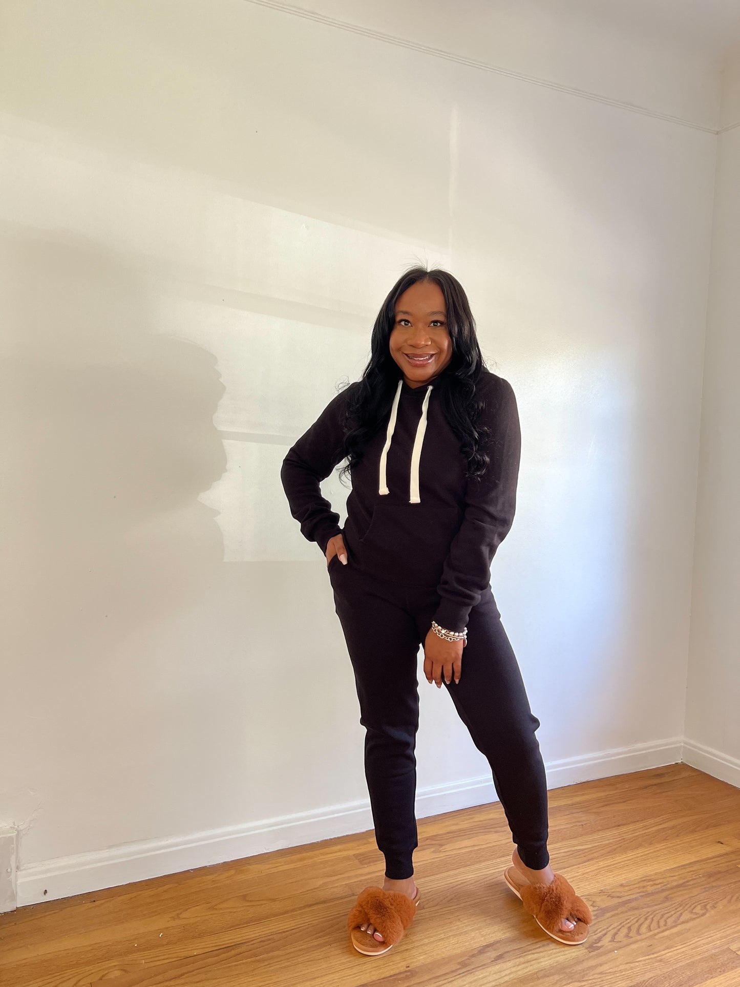 Black Pullover Jogger Set