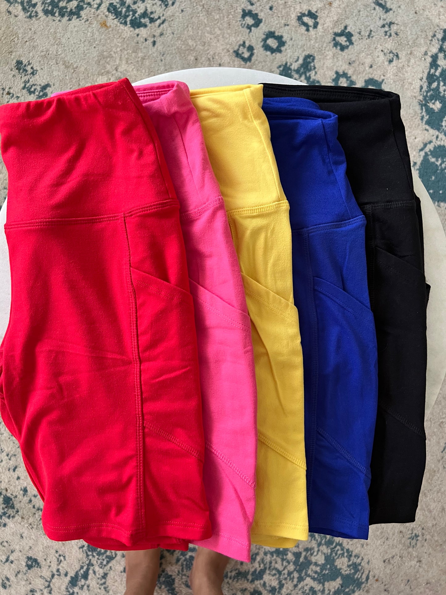 Wide Waistband Biker Shorts with Pockets