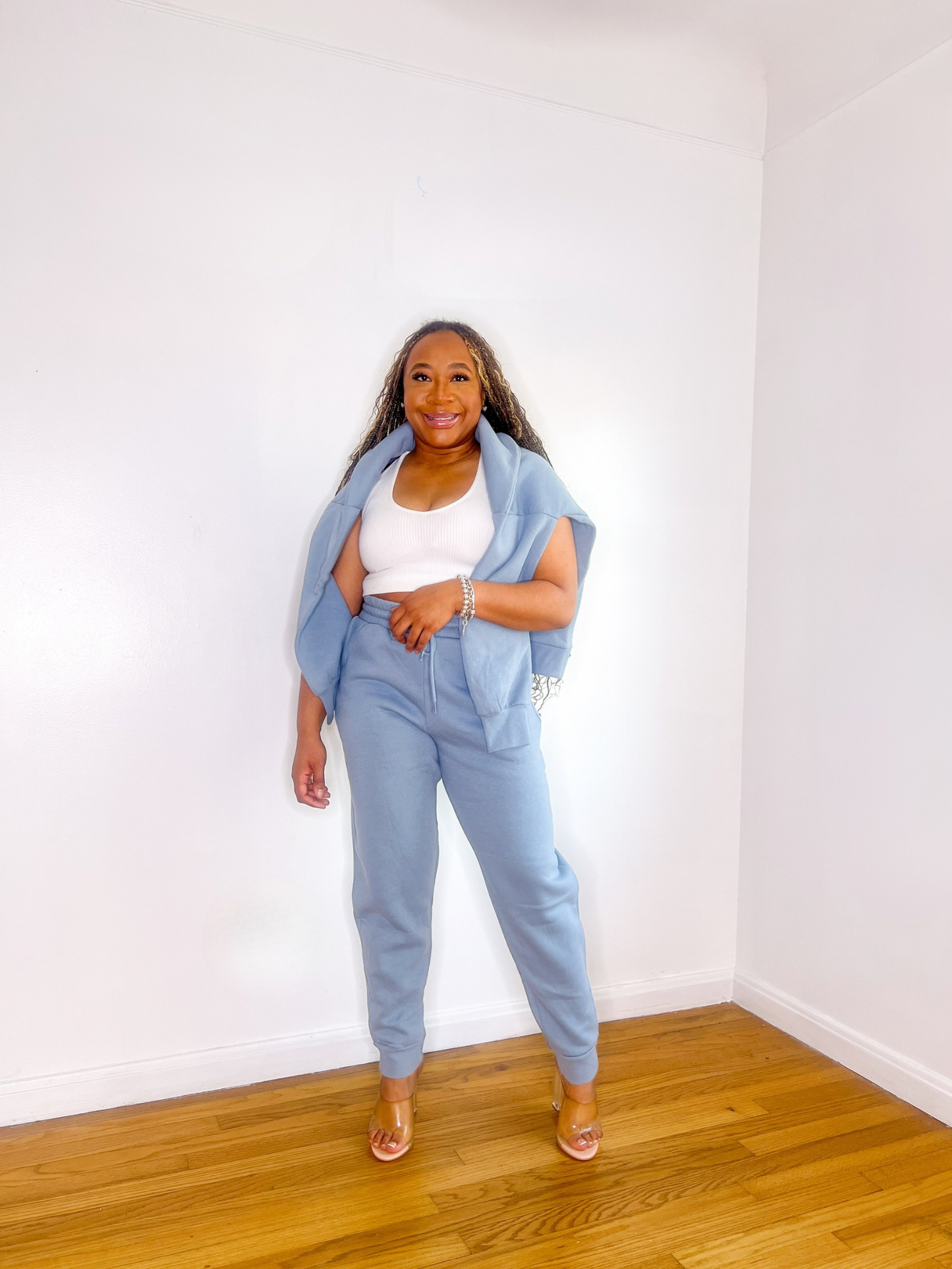 Blue Crewneck Jogger Set