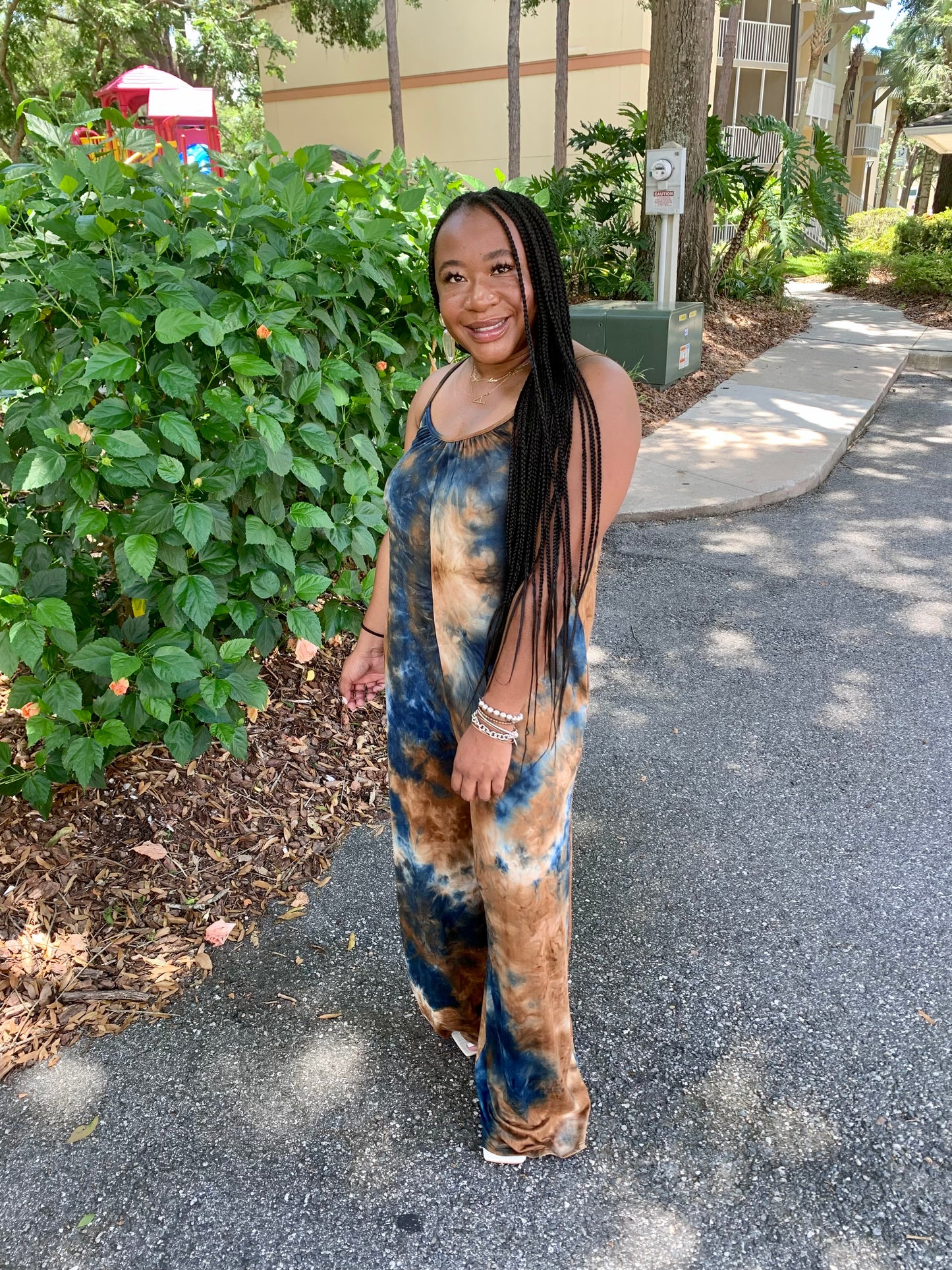 Tie Dye Jumpsuit- Blue