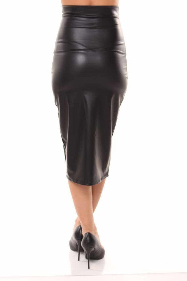 Stepping Out Faux Leather Skirt