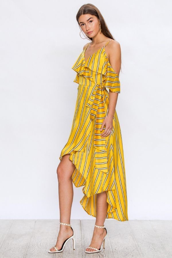 Golden Girl Ruffle Dress
