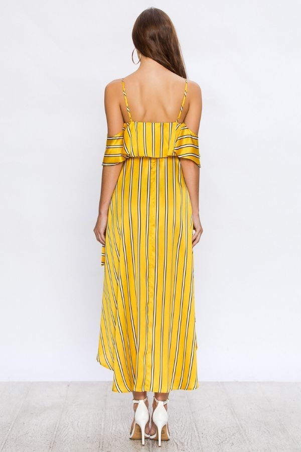 Golden Girl Ruffle Dress