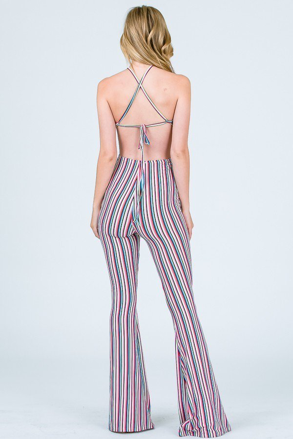 Candy Girl Striped Jumpsuit