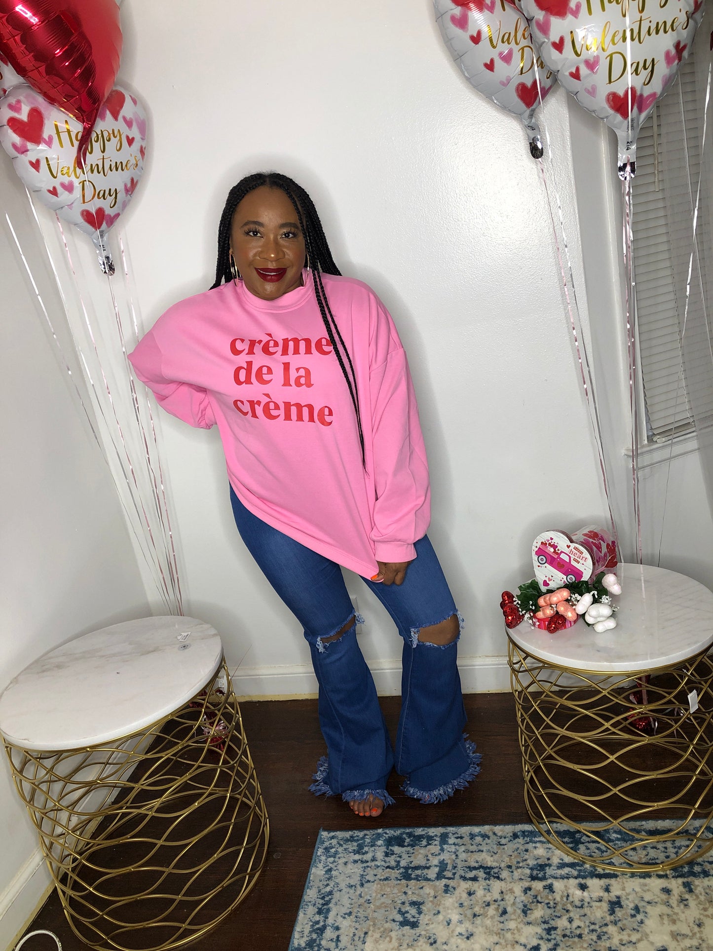 Creme De La Creme Sweatshirt-Pink