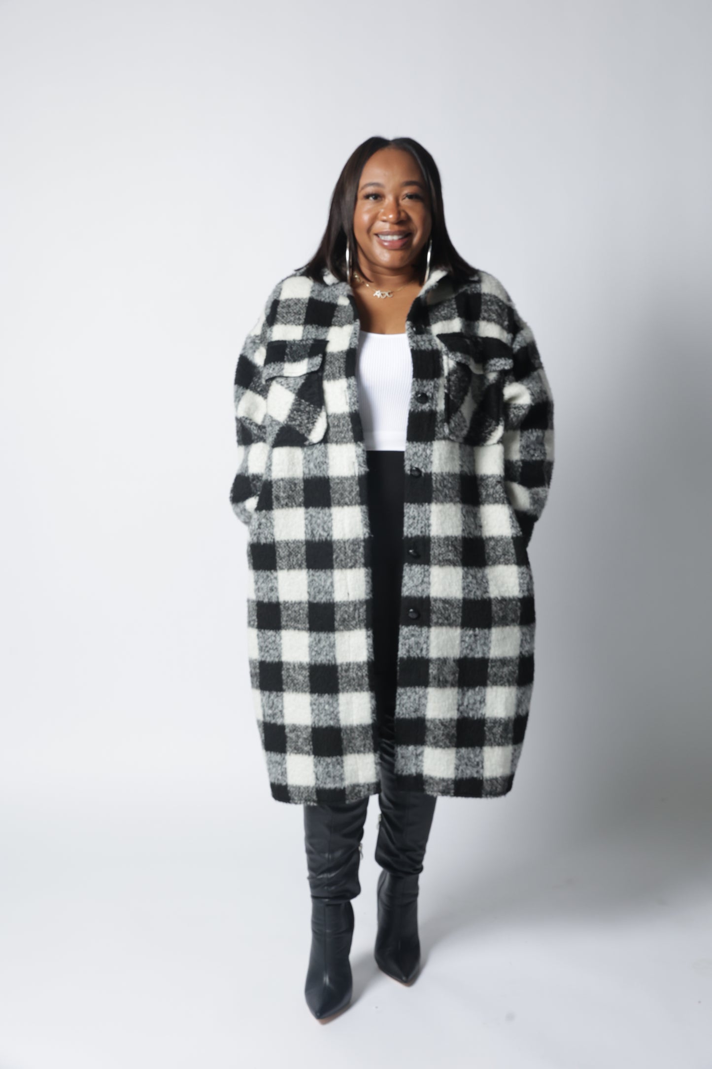 Black and White Shacket