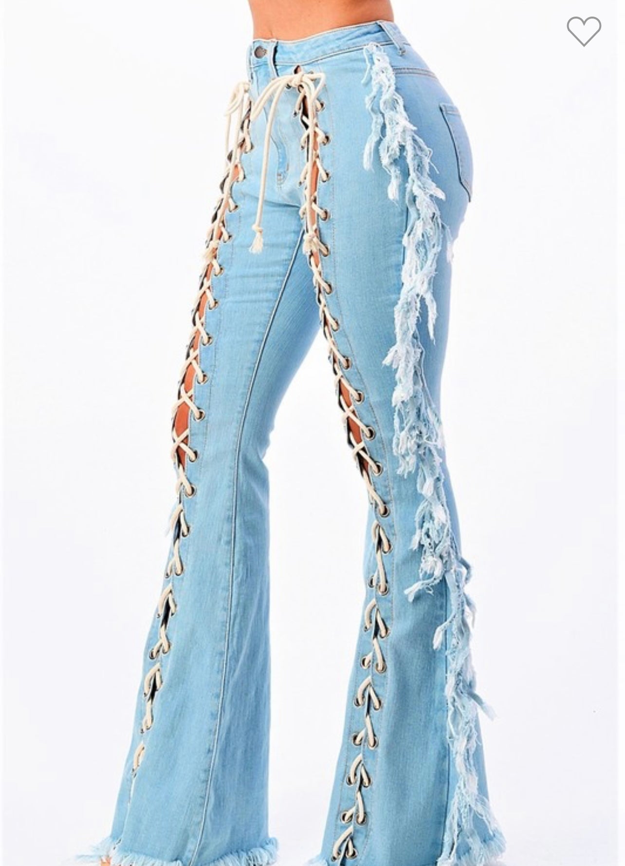 Laced Up Flare Denim