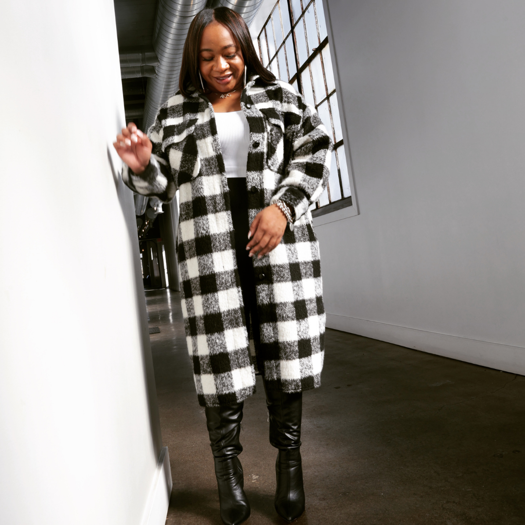 Black and White Shacket