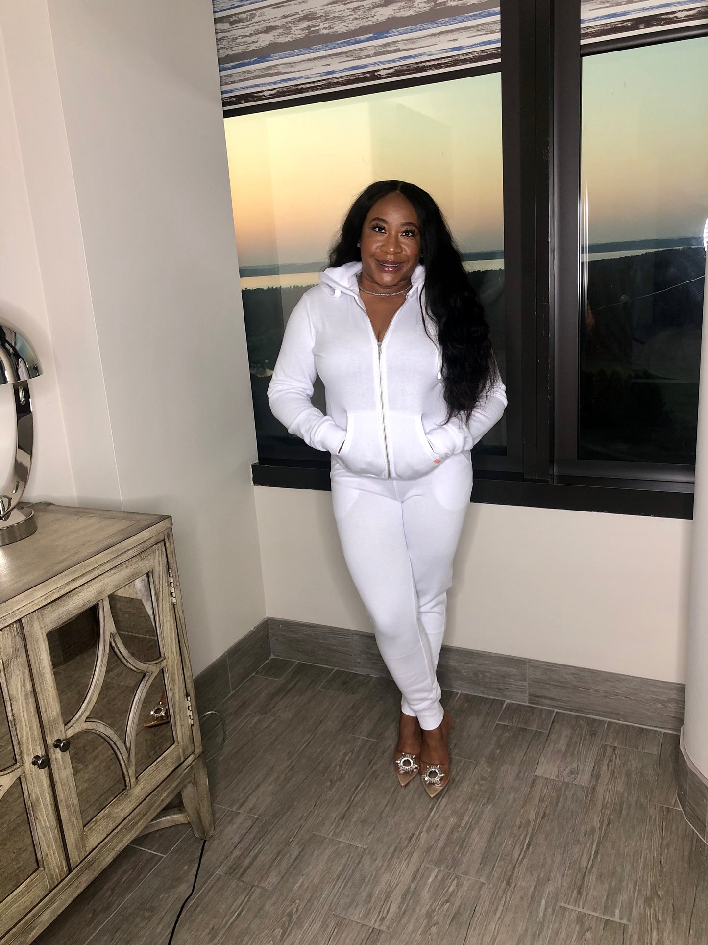 White Jogger Set