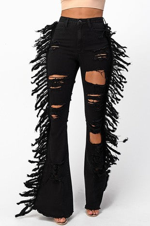 Black Distressed Denim
