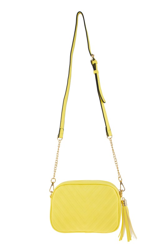 Yellow Tassel Crossbody Bag