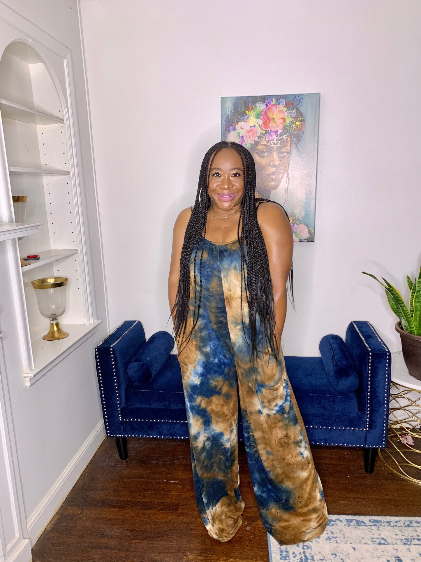 Tie Dye Jumpsuit- Blue