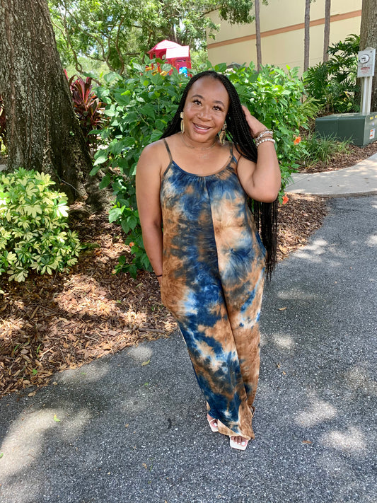 Tie Dye Jumpsuit- Blue