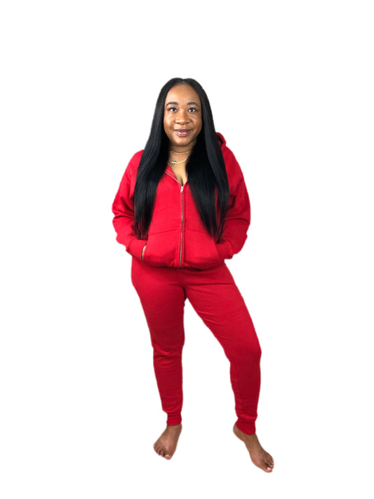 Red Jogger Set
