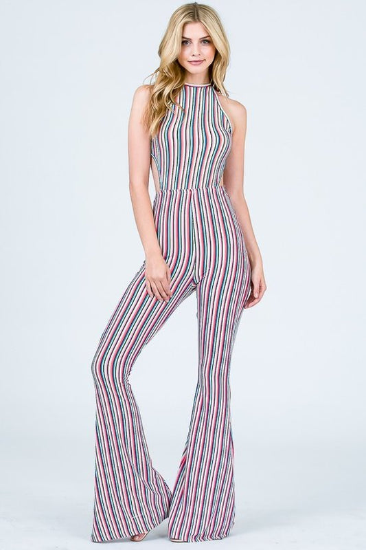 Candy Girl Striped Jumpsuit