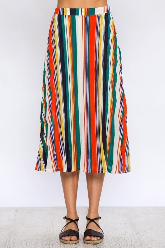 Rainbow Pleated Skirt