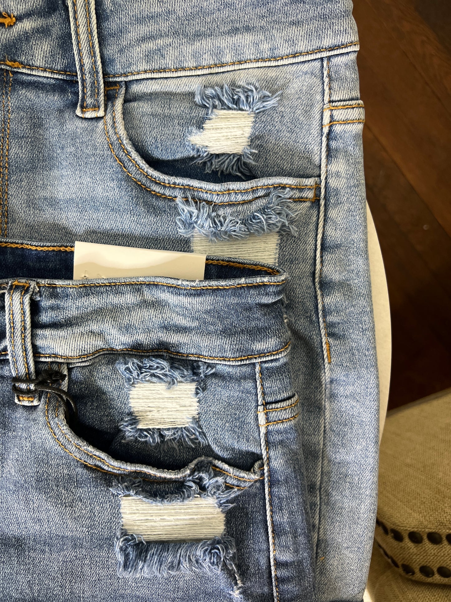 Cuffed Denim Shorts-Medium wash